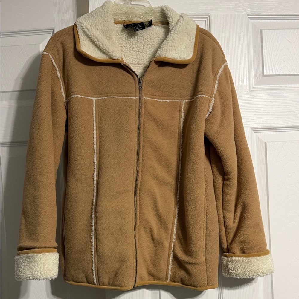 Women's Tan Sherpa-Lined Jacket